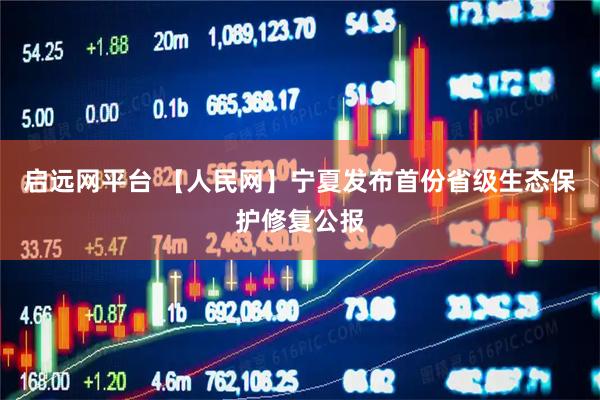 启远网平台 【人民网】宁夏发布首份省级生态保护修复公报